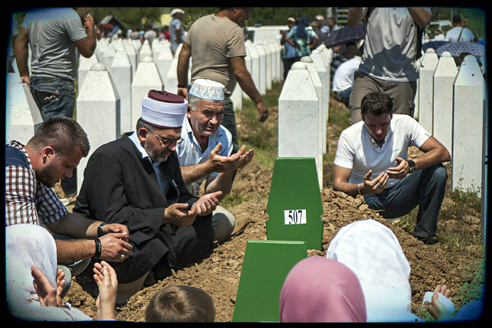 Prayer, Memorial Cemetery in Potočari, Bosnia 2012.